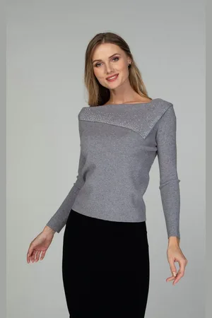 Passioni Strickpullover Femininer Pullover mit asymmetrischem Kragen - Verkäufer: Passion Mode