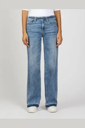 Gang Weite Jeans 94AMELIE WIDE FIT mit Fransen an Saum und Bündchen