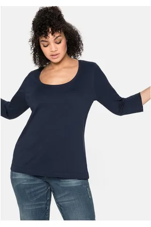 Sheego 3/4-Arm-Shirt Große Größen aus reiner Baumwolle