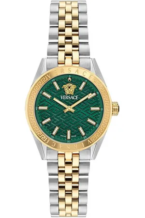 VERSACE Quarzuhr V-CODE VE8I00424, Armbanduhr, Damenuhr, Saphirglas, Swiss Made, Leuchtindizes, analog