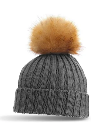 CASPAR Bommelmütze MU053 Damen Winter Strickmütze mit großem Kunstfell Bommel - Verkäufer: & SIKORA