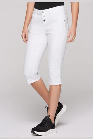 Soccx Jeansshorts mit Ziernähten