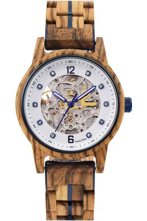 Green Time Automatikuhr ZW182A, Armbanduhr, Damenuhr, Holzuhr, Leuchtzeiger