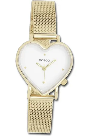 Oozoo Quarzuhr Metall Damen Uhr Analog Quarzuhr, (Analoguhr), Damenuhr Metallarmband gold, rund, extra groß (ca. 28x29mm) - Verkäufer: Fit4Style Silberschmuck - IMPPAC
