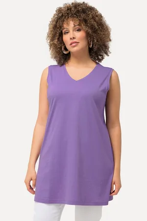 Ulla Popken Longtop Top V-Ausschnitt Relaxed ärmellos Baumwolle - Verkäufer: Popken Fashion Group
