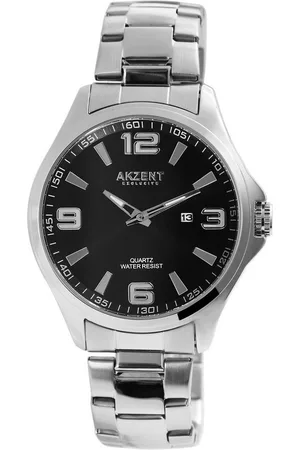 Akzent Quarzuhr Adel EXCLUSIVE Herrenuhr mit Edelstahlband, Herrenuhr Edelstahl - Verkäufer: Shaghafi GmbH