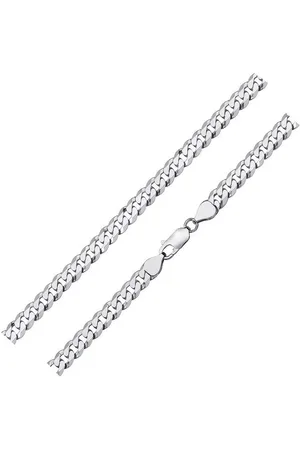 Materia Silberarmband Herren Panzerarmband 6mm diamantiert 18-24cm SA-63, 925 Sterling Silber, rhodiniert - Verkäufer: Schmuck