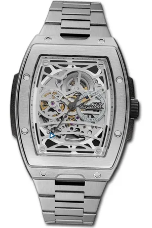 INGERSOLL 1892 Quarzuhr Herrenuhr Edelstahl silber, (Analoguhr), Herrenuhr Edelstahlarmband silber, eckiges Gehäuse, groß (ca. 42mm) - Verkäufer: Fit4Style Silberschmuck - IMPPAC