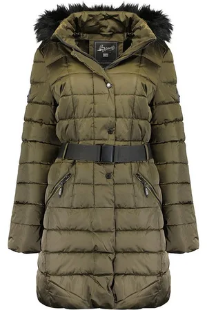 Geographical Norway Winterjacke elegante Damen Jacke baanemone Kaki XL mit Kunstfellkragen - Verkäufer: bans24