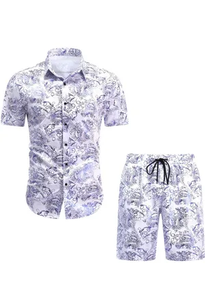 Allthemen Shirt & Hose (Set, Kurzarmhemd & kurze Hose) Freizeitset Kurzarmhemd & Shorts mit Jacquardmuster - Verkäufer: