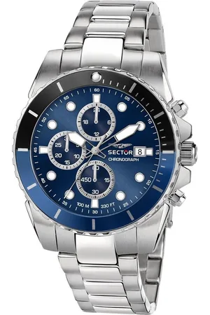 Sector Chronograph Herren Armbanduhr Chrono, (Chronograph), Herren Armbanduhr rund, groß (ca. 50,2x43mm), Edelstahlarmband silber - Verkäufer: Fit4Style Silberschmuck - IMPPAC