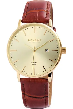 Akzent Quarzuhr Mukarram Exclusive Herrenarmbanduhr mit, Herrenuhr Lederimitat - Verkäufer: Shaghafi GmbH