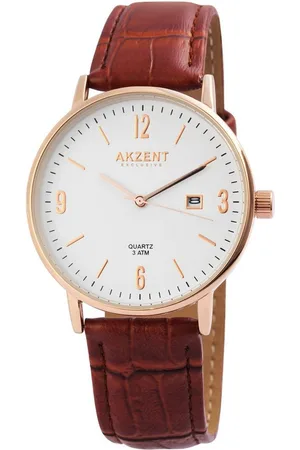 Akzent Quarzuhr Karam Exclusive Herrenarmbanduhr mit Lederimitationsband, Herrenuhr Lederimitat - Verkäufer: Shaghafi GmbH