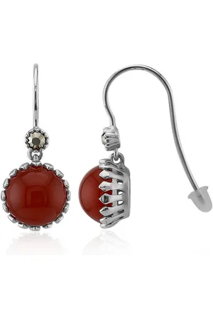 Cavill Ohrring-Set Brasilianischer roter Achat & Markasit 925 Silber Ohrringe, 8ct (2-tlg) - Verkäufer: Juwelo Deutschland GmbH