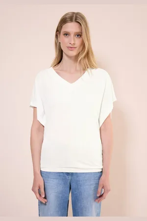 CECIL V-Shirt mit Elastiksaum