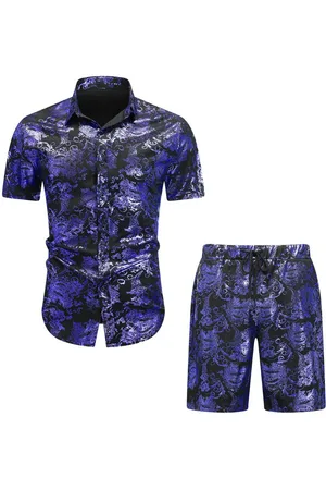 Allthemen Shirt & Hose (Set, Kurzarmhemd & kurze Hose) Freizeitset Kurzarmhemd & Shorts mit Jacquardmuster - Verkäufer: