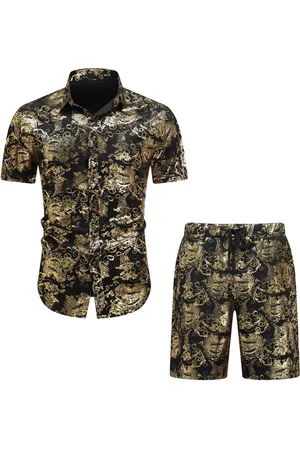Allthemen Shirt & Hose (Set, Kurzarmhemd & kurze Hose) Freizeitset Kurzarmhemd & Shorts mit Jacquardmuster - Verkäufer: