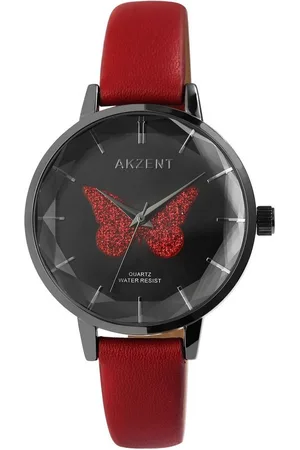 Akzent Quarzuhr Fly Exclusive Damenarmbanduhr mit Lederimitationsband, Damenuhr Lederimitat - Verkäufer: Shaghafi GmbH