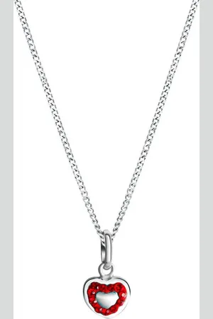 Firetti Kette mit Anhänger Schmuck Geschenk Silber 925 Halsschmuck Halskette Panzerkette Herz, mit Kristallstein