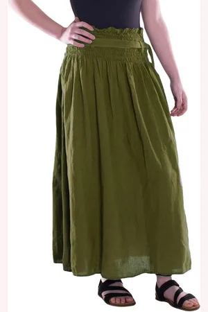 Vishes Maxirock Damen Maxi-Rock Baumwolle Boho elastischer Bund mit Kordel-Zug Alternative Bekleidung, Ethno, Hippie, Retro Style - Verkäufer: - Alternative Bekleidung