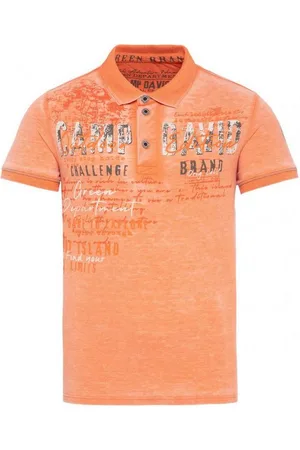 Camp David Poloshirt im Used Look mit Logo Artworks sunstone - Verkäufer: eleven.one