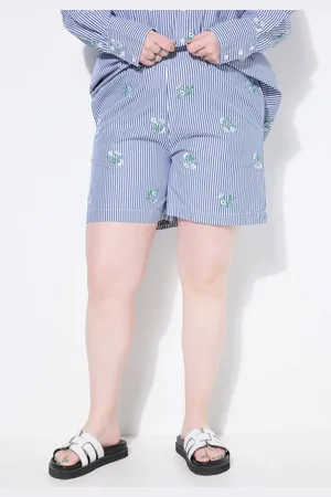STUDIO UNTOLD Shorts Shorts Wide Legs Streifen Flower-Stickerei - Verkäufer: Popken Fashion Group