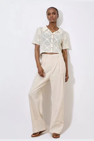 Apricot Stoffhose Plissierte Hose, mit weitem Bein - Verkäufer: