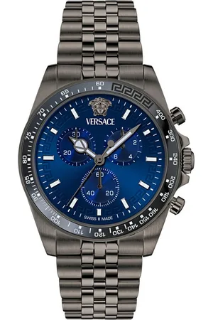 VERSACE Chronograph GRECA CHRONO WAVE VE0H00625, Quarzuhr, Armbanduhr, Herrenuhr, Swiss Made, Edelstahlarmband, analog