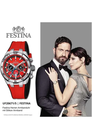 Festina Chronograph Herrenuhr Silikon schwarz, (Chronograph), Herren Armbanduhr rund, Silikonarmband , schwarz, Sport - Verkäufer: Fit4Style Silberschmuck - IMPPAC