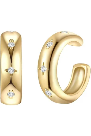 Glanzstücke Ohrklemme gelbgold, Ohrklemmen Sterling Silber gelbgold Zirkonia weiß - Verkäufer: Juvalia