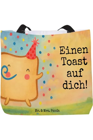 Mr. & Mrs. Panda Shopper Toast Party Design - - Geschenk, Shopper, Freundin, Freizeittasc (1-tlg), Ergonomischer Griff - Verkäufer: