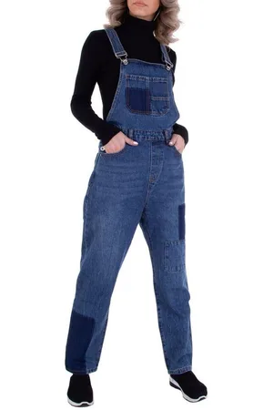 Ital-Design Latzjeans Damen Freizeit (79416108) Jeansstoff Stretch Latzhose in - Verkäufer: