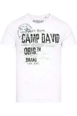 Camp David T-Shirt mit Used- und Puffprint-Details opticwhite - Verkäufer: eleven.one