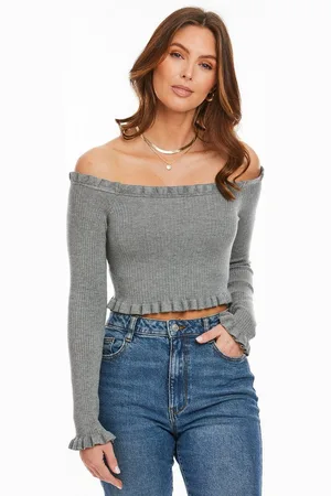 Threadbare Langarmshirt THBBrooke mit angesagtem Carmen-Kragen - Verkäufer: onQuality