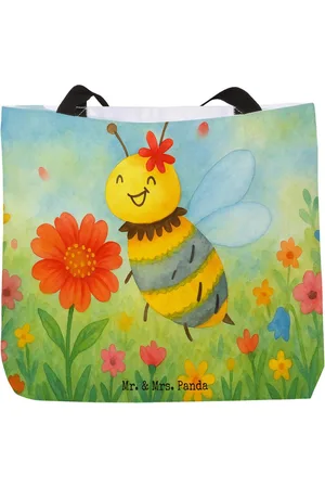 Mr. & Mrs. Panda Shopper Biene Blume Design - - Geschenk, Schulbeutel, Einkaufstasche, Hu (1-tlg), Süße Motive - Verkäufer: