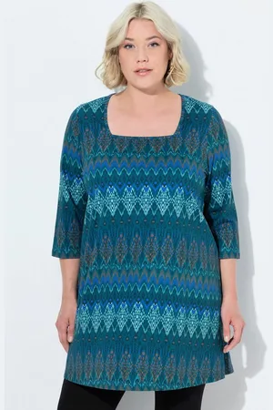 Ulla Popken Longshirt Longshirt A-Linie Carré-Ausschnitt 3/4-Arm - Verkäufer: Popken Fashion Group