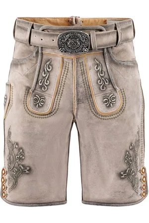 Fuchs Trachtenlederhose Lederhose kurz Norbert schnee (2-tlg) inkl. Gürtel - Verkäufer: Trachten24