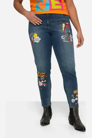 Angel of Style Regular-fit-Jeans 7/8-Jeans Patches 5-Pocket - Verkäufer: Popken Fashion Group