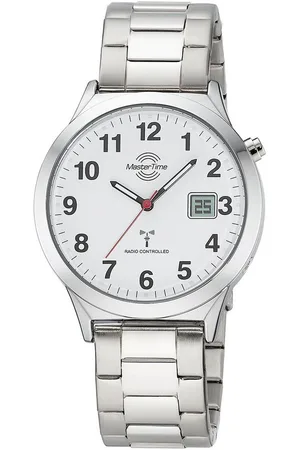 Master Time Funkuhr MTGA-10907-12M, Quarzuhr, Armbanduhr, Herrenuhr, Edelstahlarmband, analog, digital