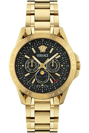 VERSACE Multifunktionsuhr V-GALAXY MOONPHASE VE0K00425, Quarzuhr,Armbanduhr,Herrenuhr,Swiss Made,Edelstahlarmband,Mondphase