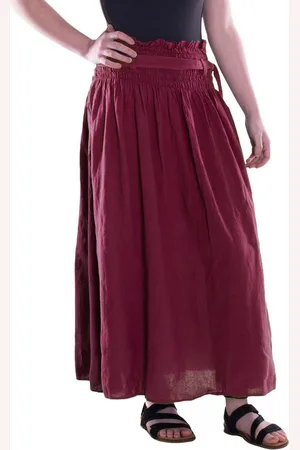 Vishes Maxirock Damen Maxi-Rock Baumwolle Boho elastischer Bund mit Kordel-Zug Alternative Bekleidung, Ethno, Hippie, Retro Style - Verkäufer: - Alternative Bekleidung