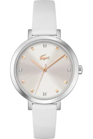 Lacoste Quarzuhr RIGA 2001366, Armbanduhr, Damenuhr, Lederarmband, analog, Glaskristalle