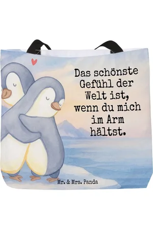 Mr. & Mrs. Panda Shopper Pinguine Kuscheln Design - - Geschenk, Einkaufsbeutel, Liebe, Sh (1-tlg), Süße Motive - Verkäufer: