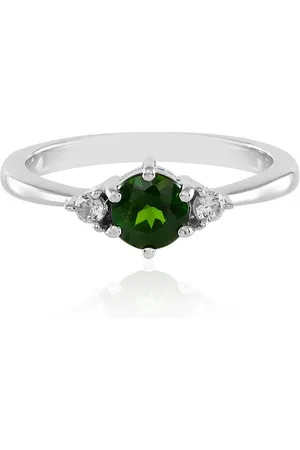 Cavill Silberring Grüner russischer Diopsid & kambodschanischer Zirkon Silberring (1-tlg) - Verkäufer: Juwelo Deutschland GmbH