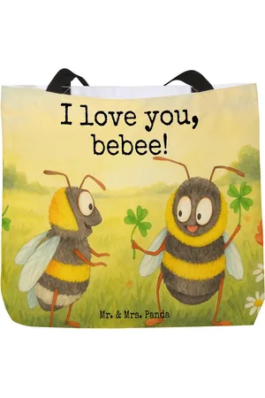 Mr. & Mrs. Panda Shopper Bienen Paar Design - - Geschenk, Beutel, Schulbeutel, Ehemann, S (1-tlg), Mobiler Big Bag - Verkäufer: