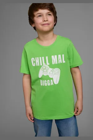 Kidsworld T-Shirt Mit Spruch: CHILL MAL Kurzarm, Basic-Stil, mit coolen Schriftzügen, Rundhalsausschnitt