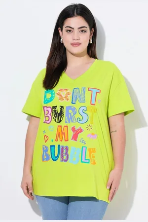 Angel of Style T-Shirt T-Shirt Boxy Fit bunter Schriftzug - Verkäufer: Popken Fashion Group