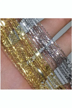 Golden Kette ohne Anhänger Feine Einfache Halskette, zierliche Silberkette, Schicht Ketten - Verkäufer: Touch GmbH