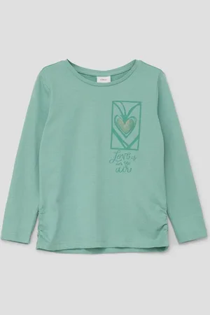 QS by s.Oliver Langarmshirt Longsleeve mit Raffung Glitzer - Verkäufer: