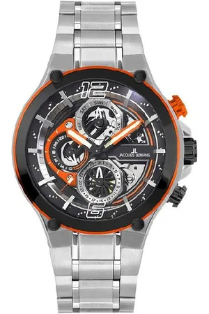Jacques Lemans Chronograph Manchester, 1-2150E, Quarzuhr, Armbanduhr, Herrenuhr, Edelstahlarmband, bis 10 bar wasserd.
